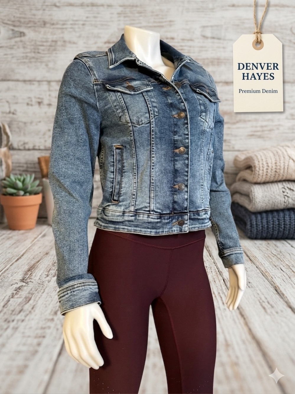 Denver Hayes Premium Upcycled Denim Jacket Size M